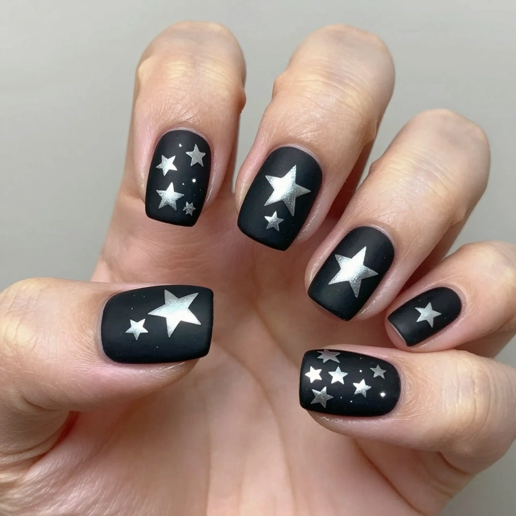 Chrome Stars on Black