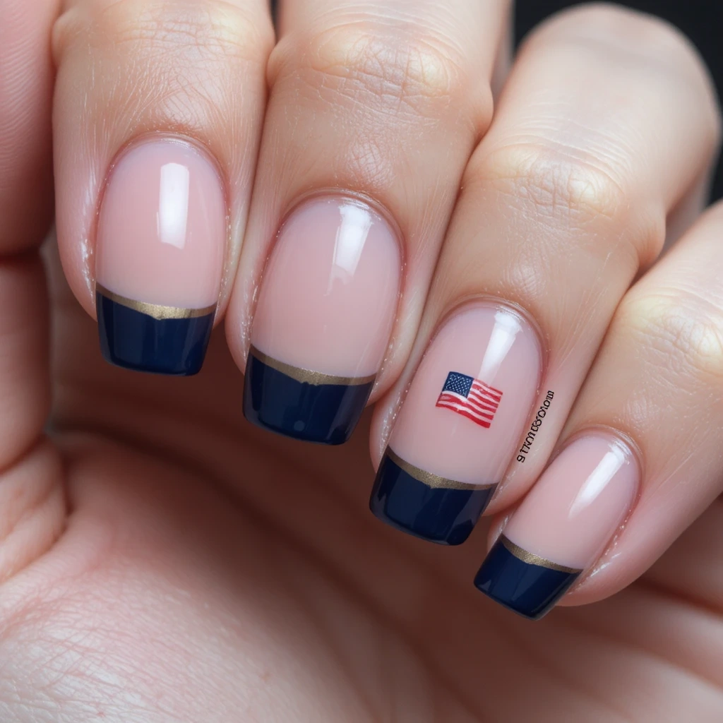 French Tip in Navy
