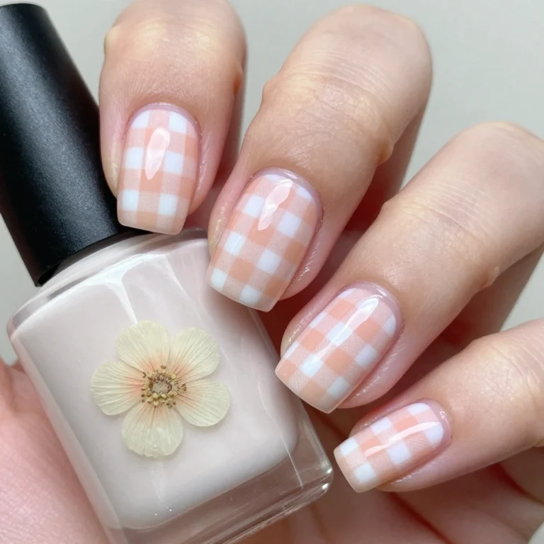 Gingham Nails