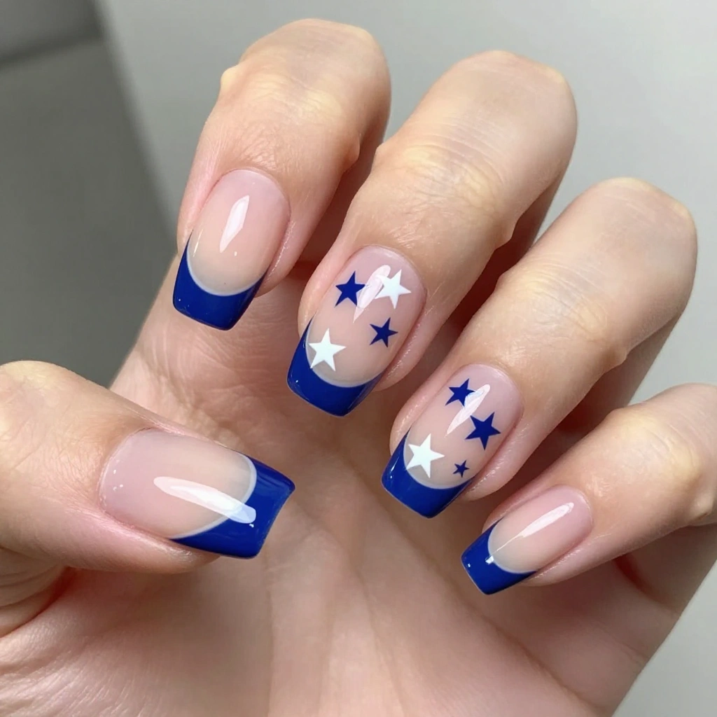Navy French, Fine Line Stars