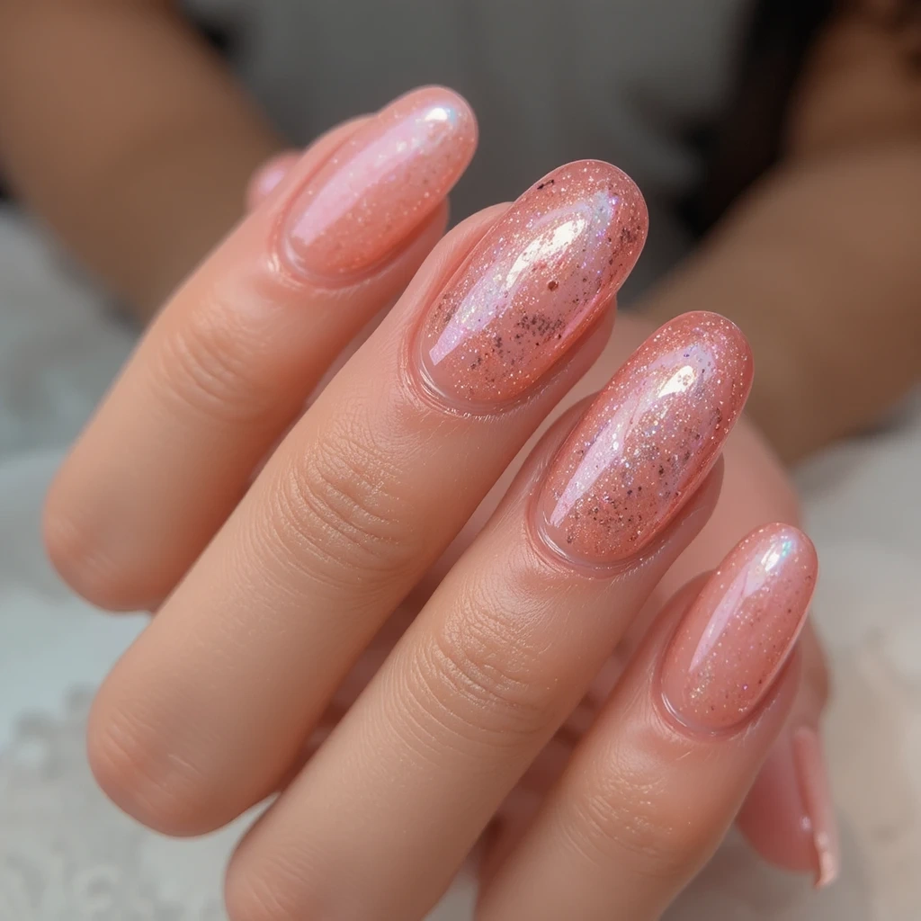 Peach Glazed Donut Nails