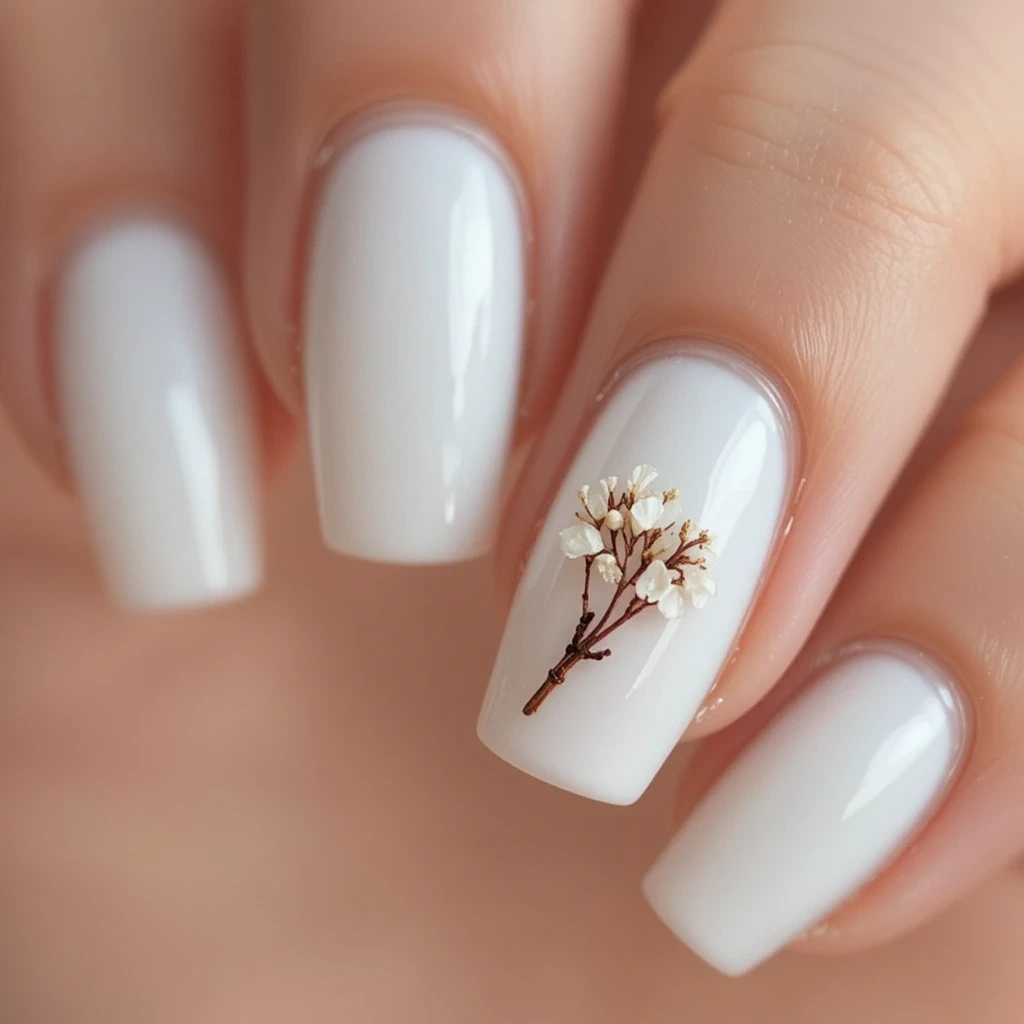 Pressed Wildflower on White