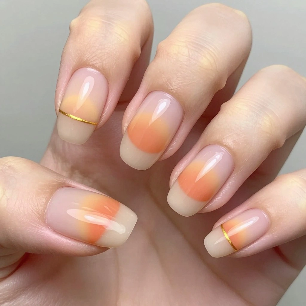 Sandy Beach Aura Nail Design