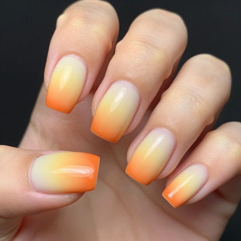 Sun-Faded French Tips on Short Nails