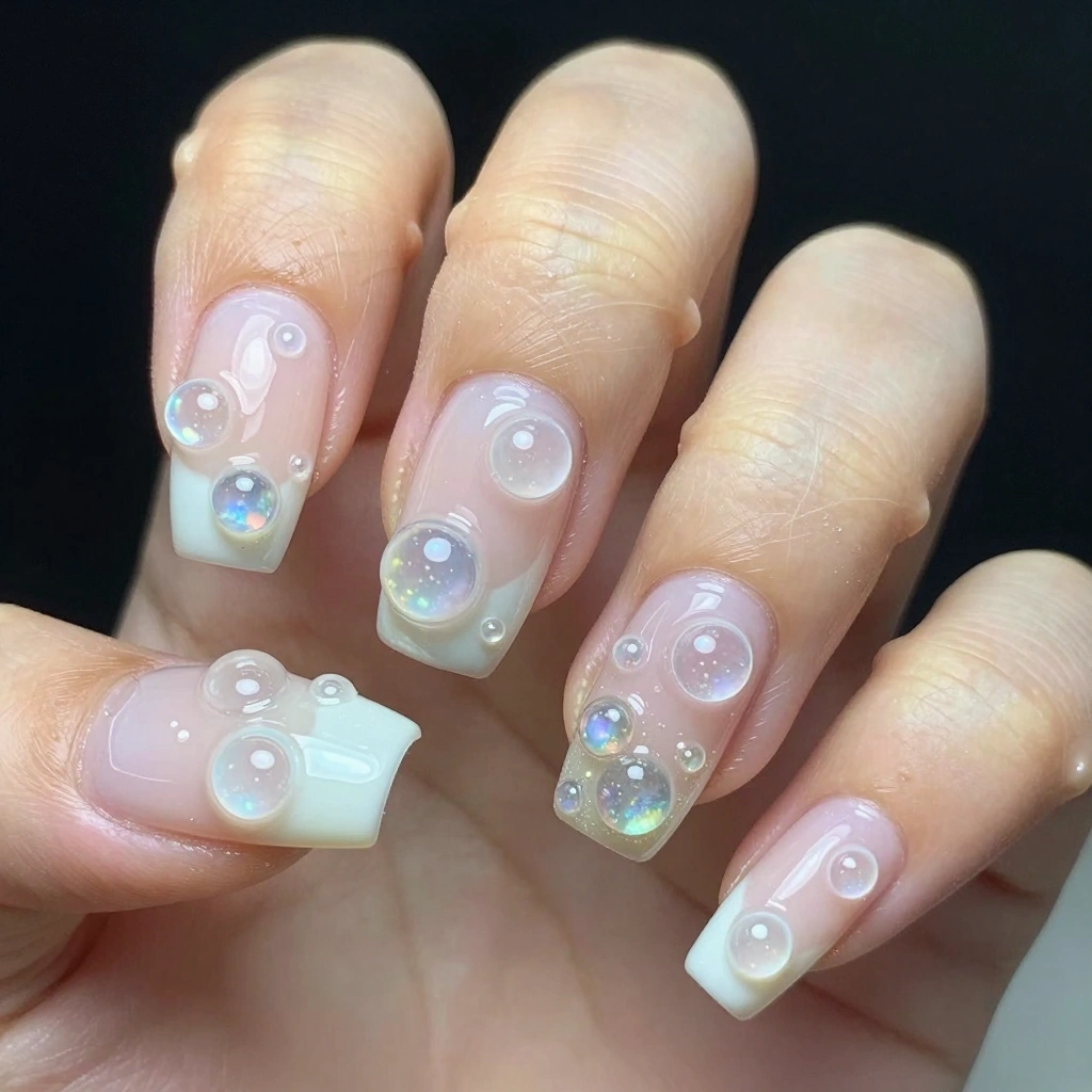 3D Bubble Blob Nail Design
