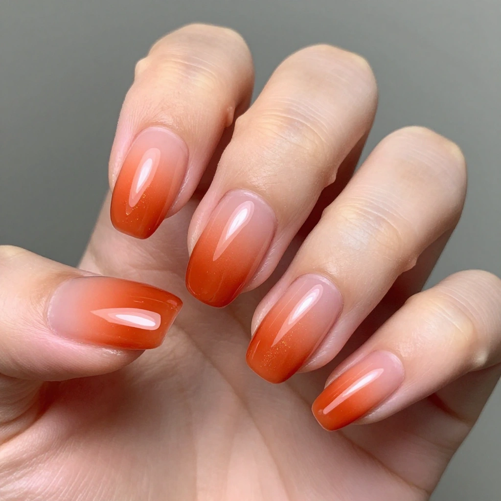 Almond Sunset Gradient Nails