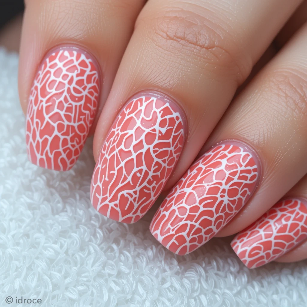 Brain Coral Squiggle Nail Design