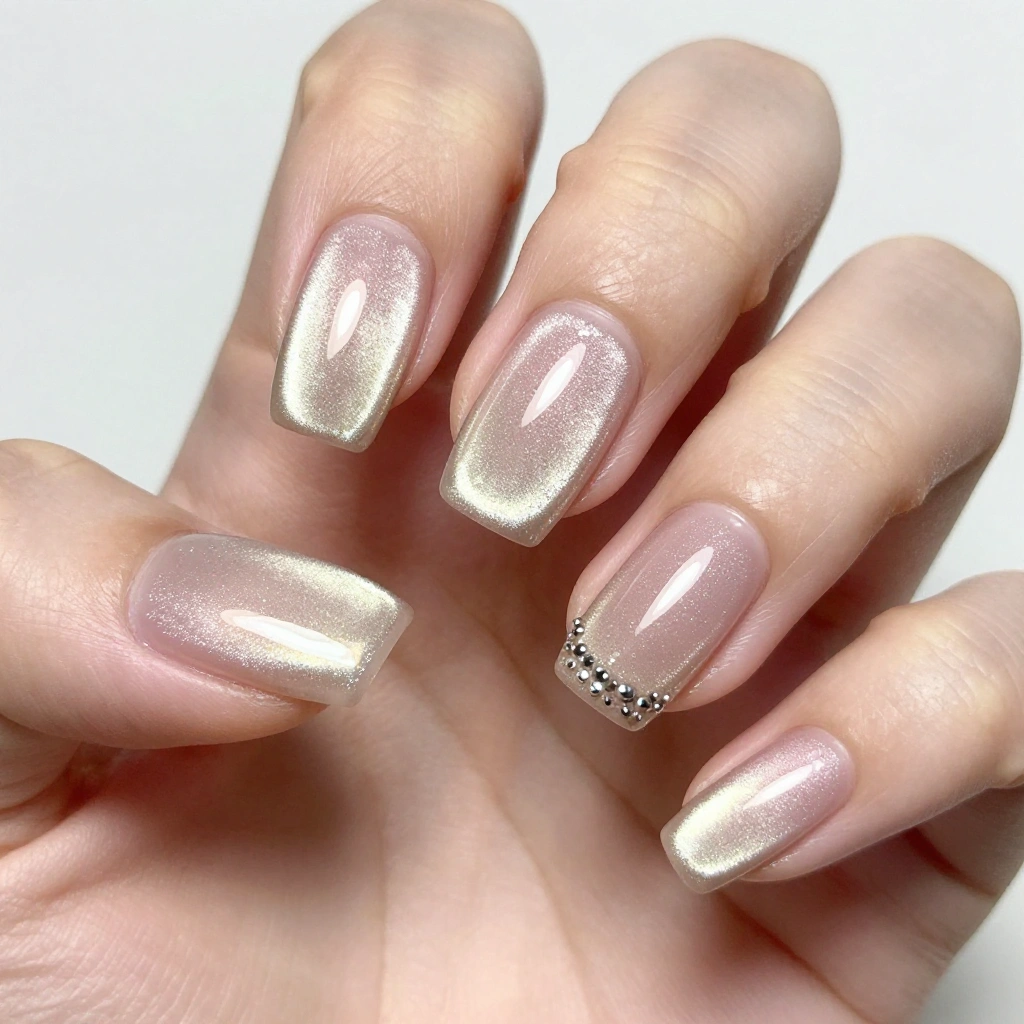 Bubble Bath Nails With Soft Velvet Cat-Eye Shimmer