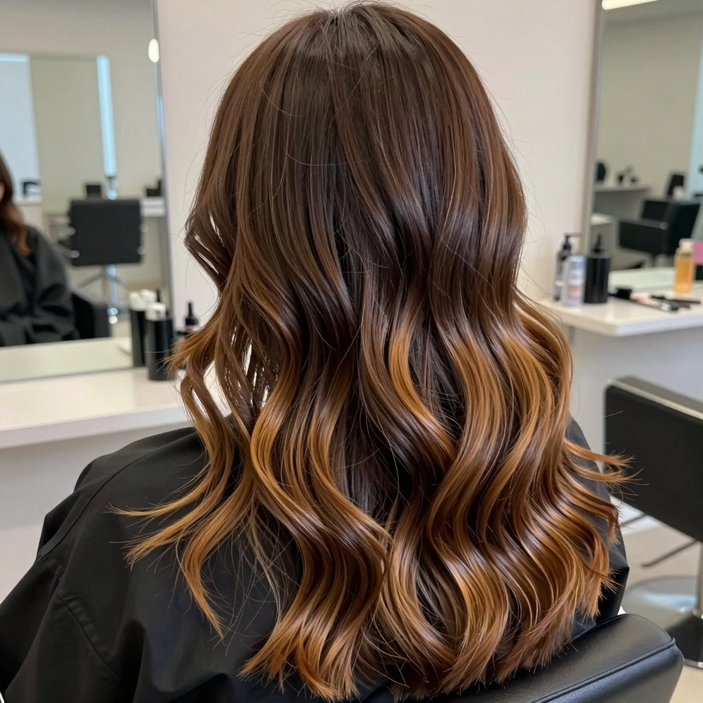 Chocolate Espresso Brown with Caramel Balayage