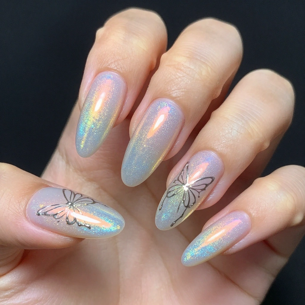 Chrome Fairy Dust Nails