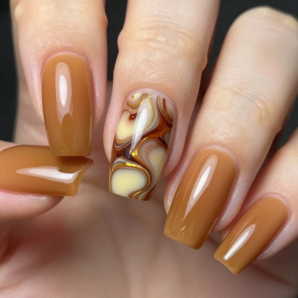 Coffin Caramel Marble Accent