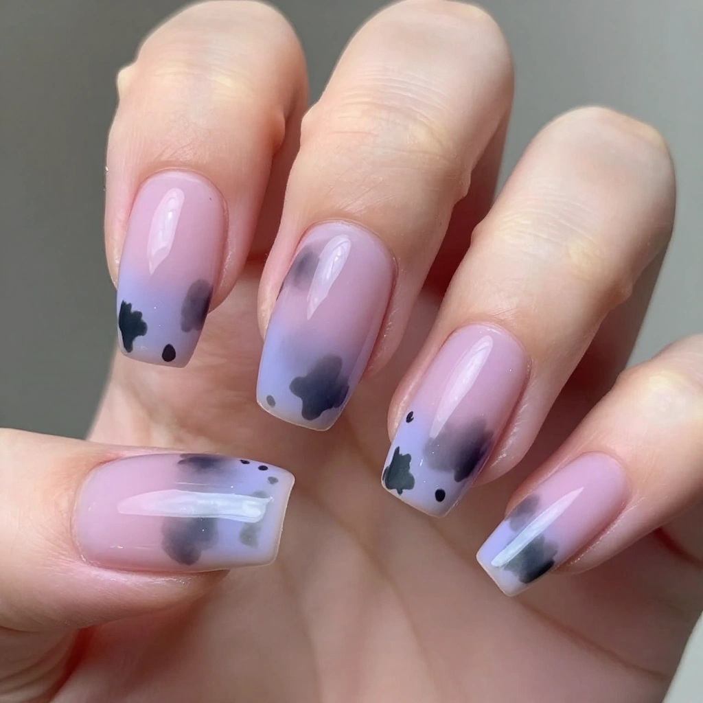 Cow Print Aura Nails