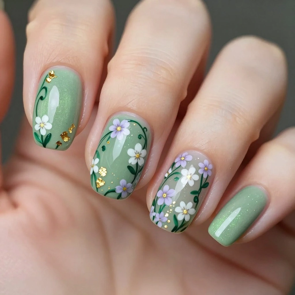 Enchanted Garden Nail Design