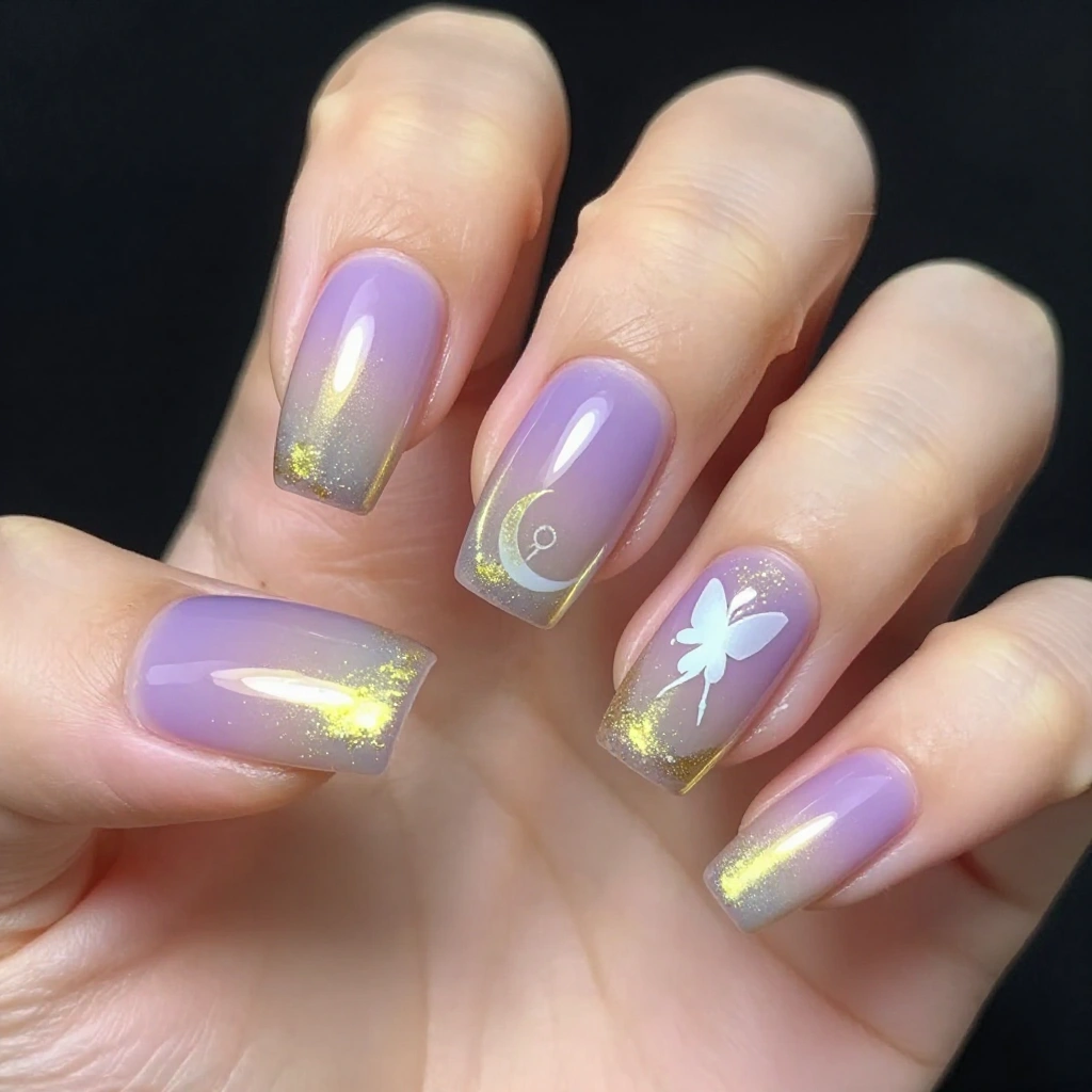 Glimmer Gradient Fairy Nails