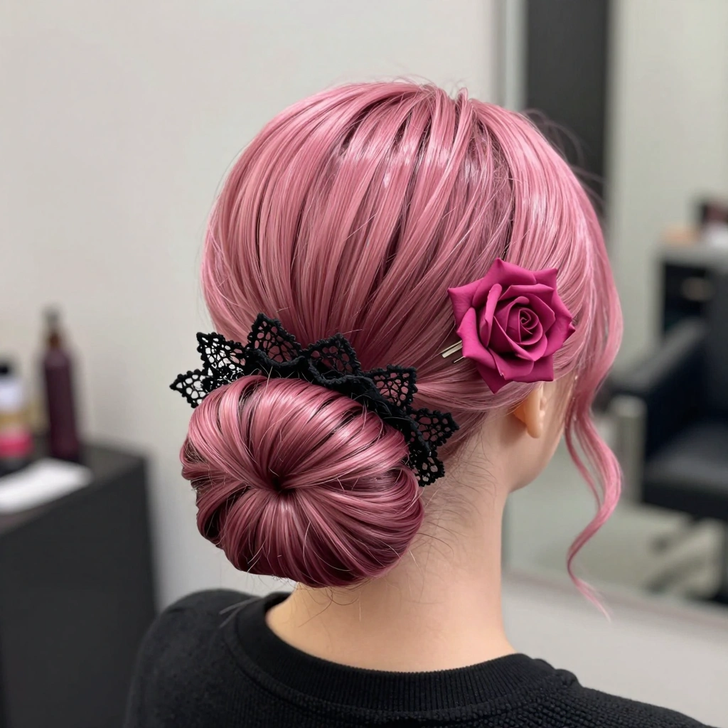 Gothic Rose Pink Updo
