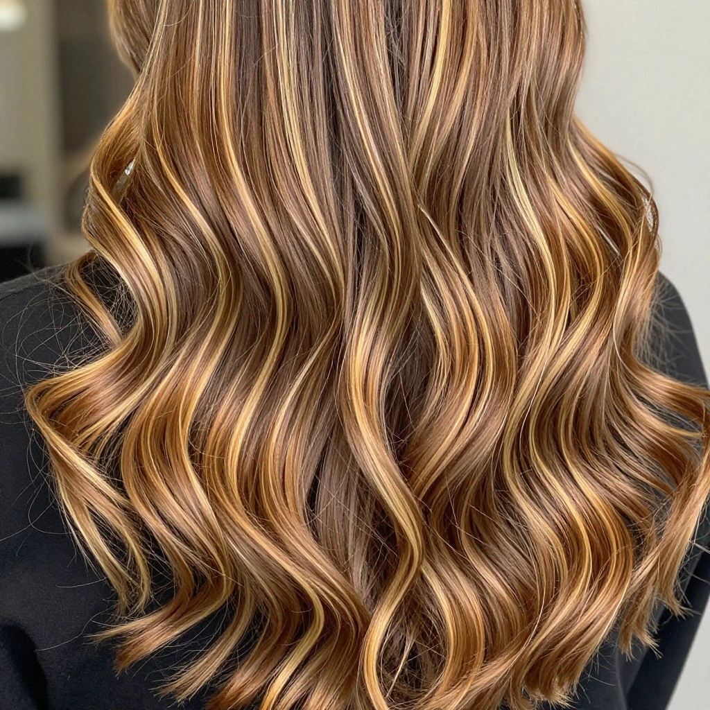 Hazelnut Brown with Honey Blonde Ribbons