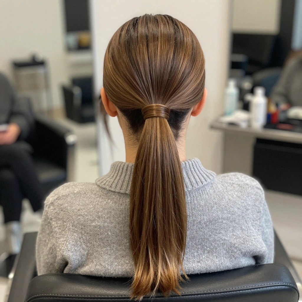 High Ponytail with Wrapped Strand