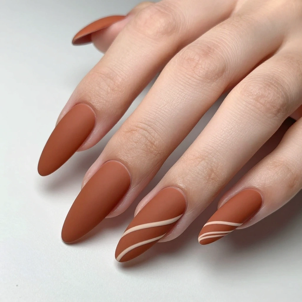 Matte Terracotta Stiletto Acrylics