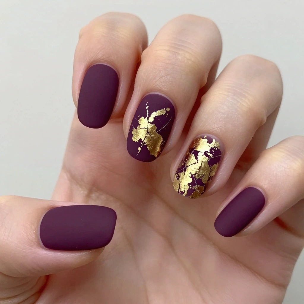 Plum Velvet Matte with Gold Foil Accent