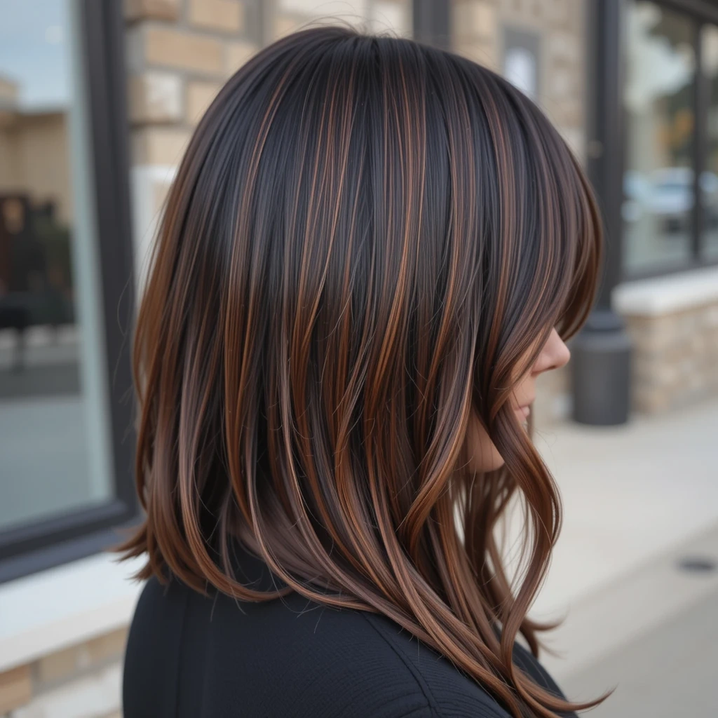 Pumpkin Spice Balayage on Black Hair
