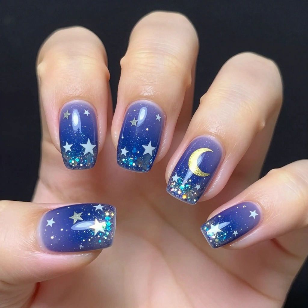 Sparkly Star Fairy Nails