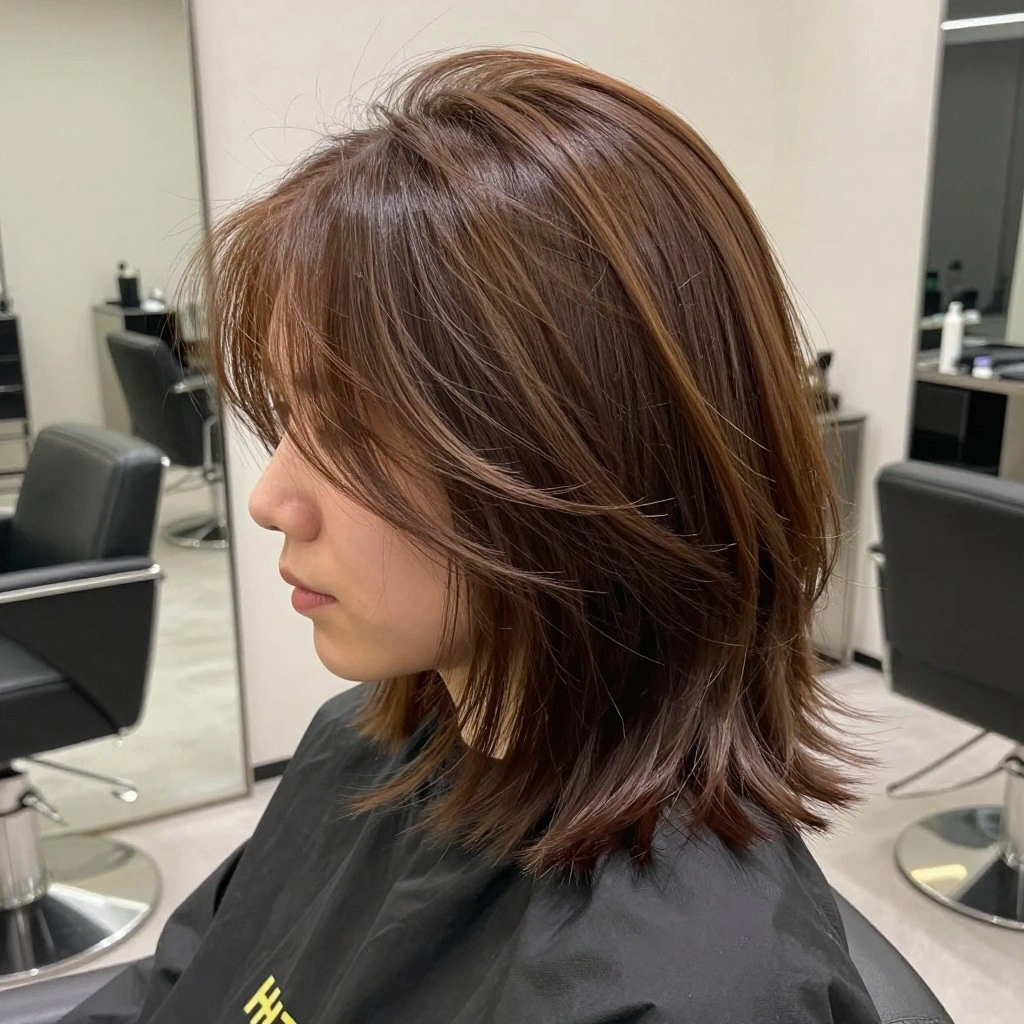 Textured Fall Lob (Long Bob)