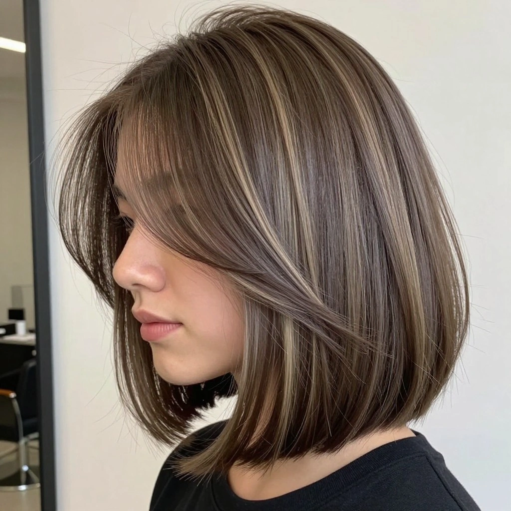 Ash Brown Balayage Lob