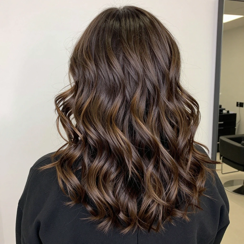 Ash Brown Balayage with Curly Texture