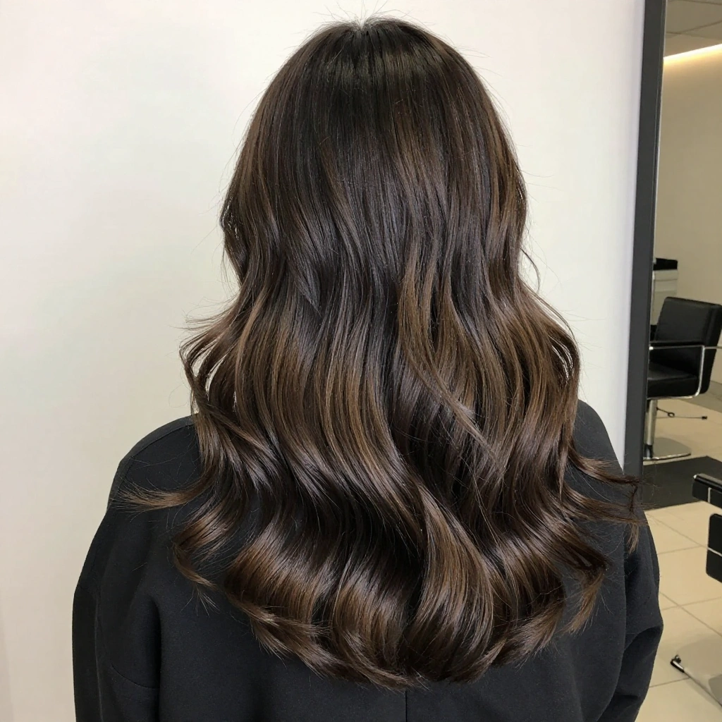 Ash Brown Balayage with Dark Roots