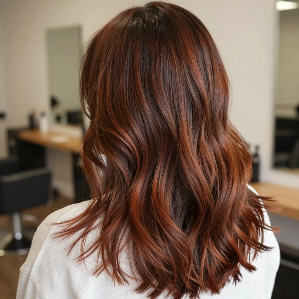 Auburn Balayage for Brunettes