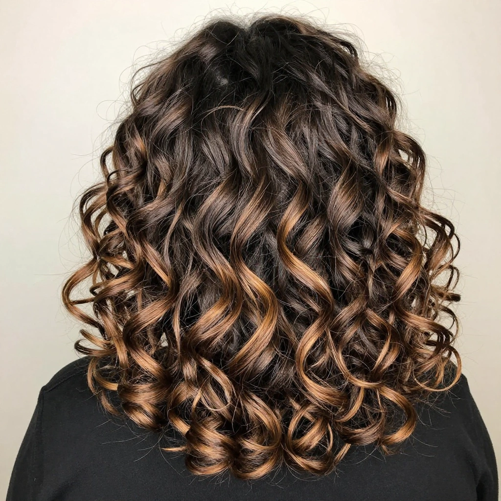 Balayage Highlights for Curly Black Hair