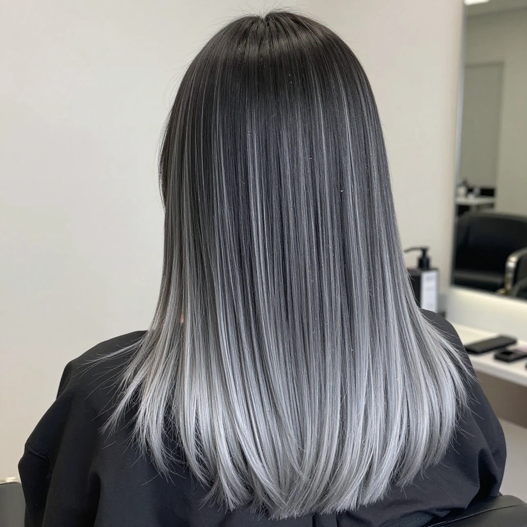 Charcoal to Platinum Grey Melt