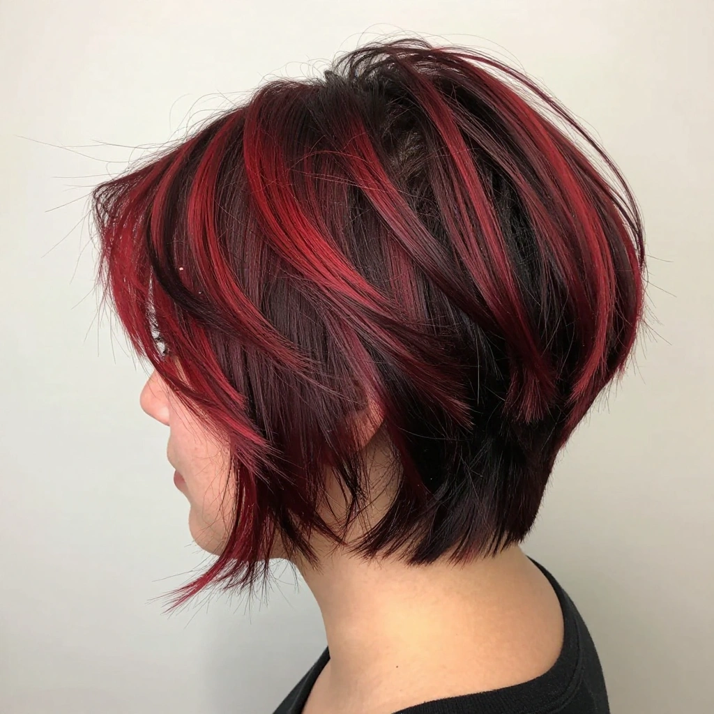 Cherry Balayage Pixie or Short Crop