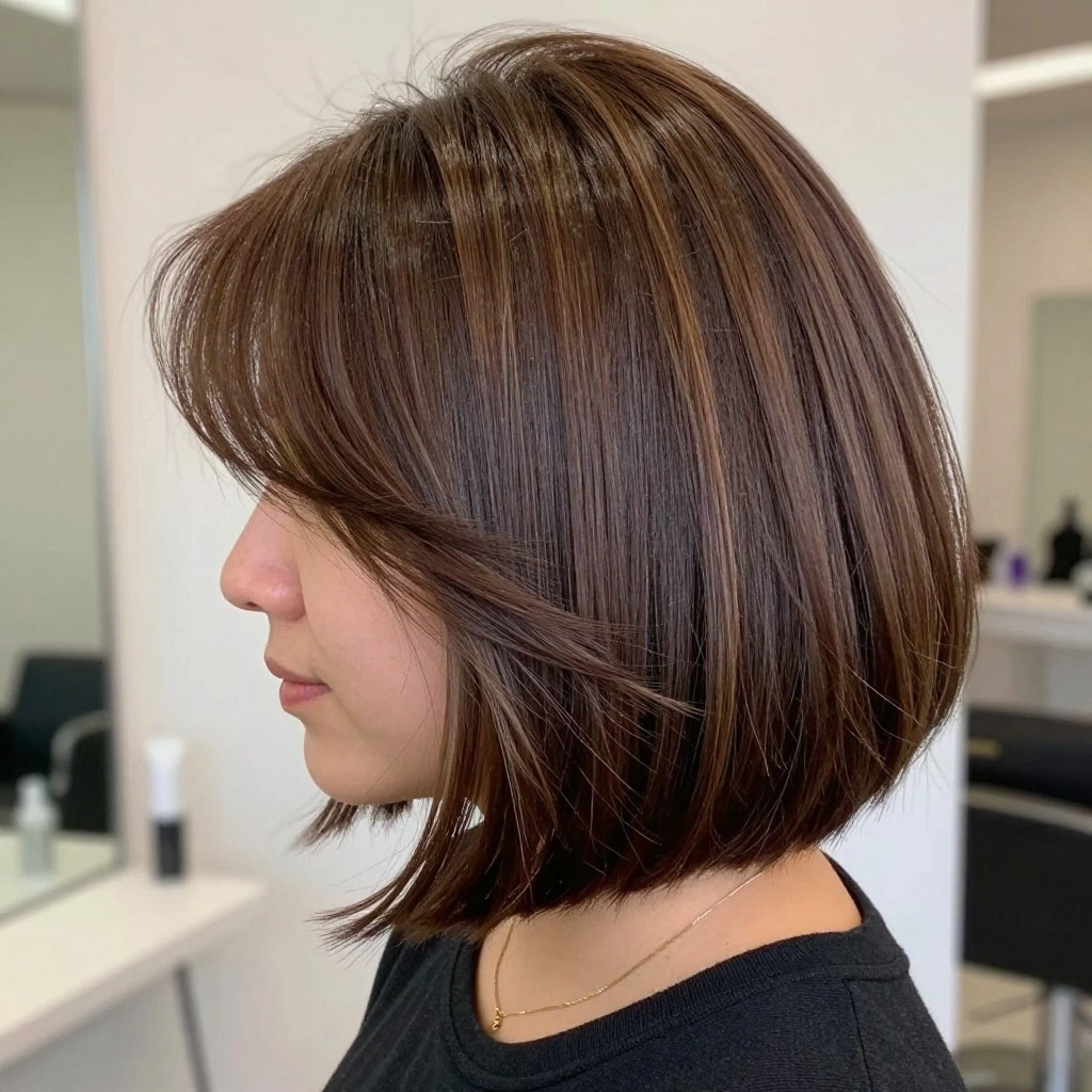 Chocolate Balayage Short Bob