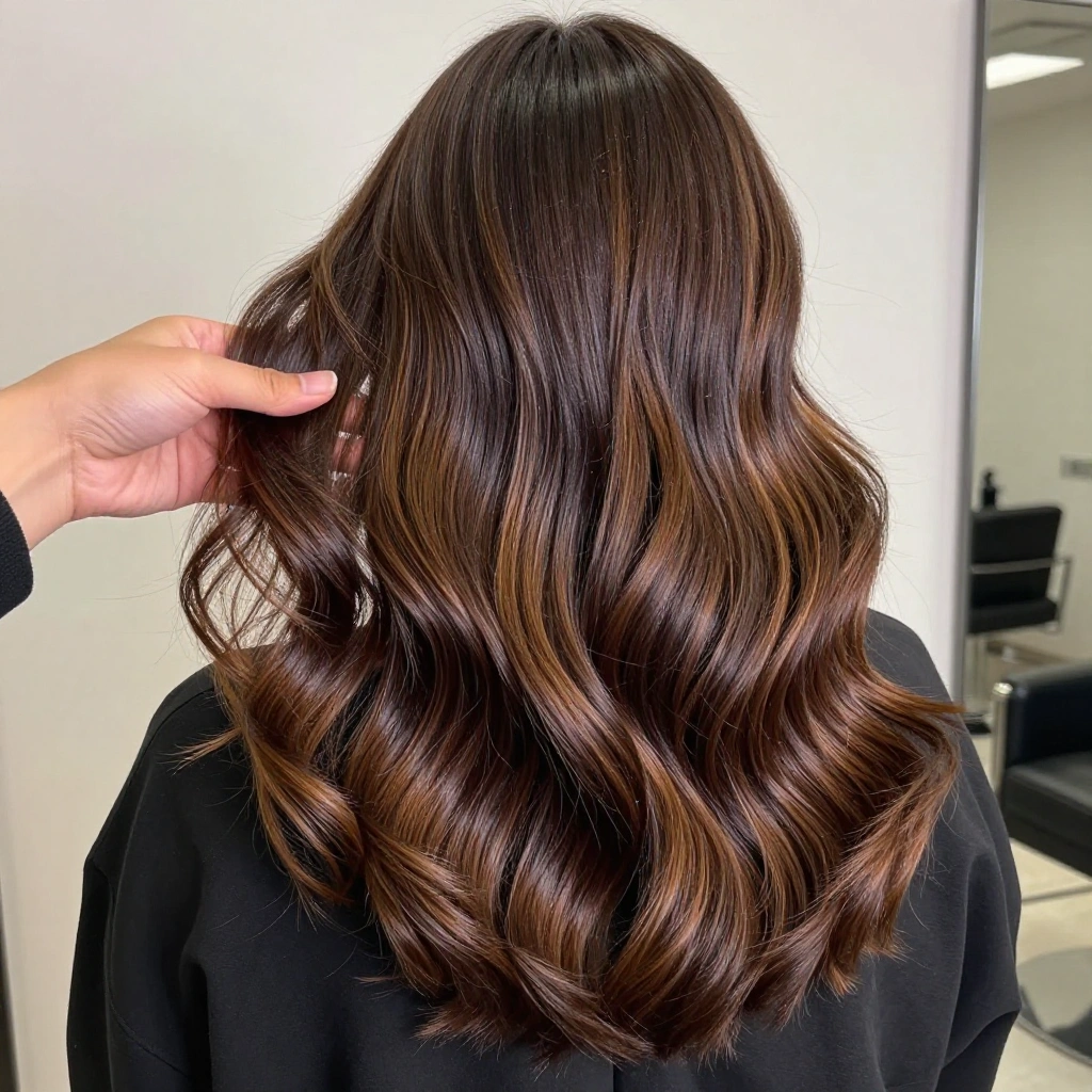 Chocolate Brown Balayage for Black Hair