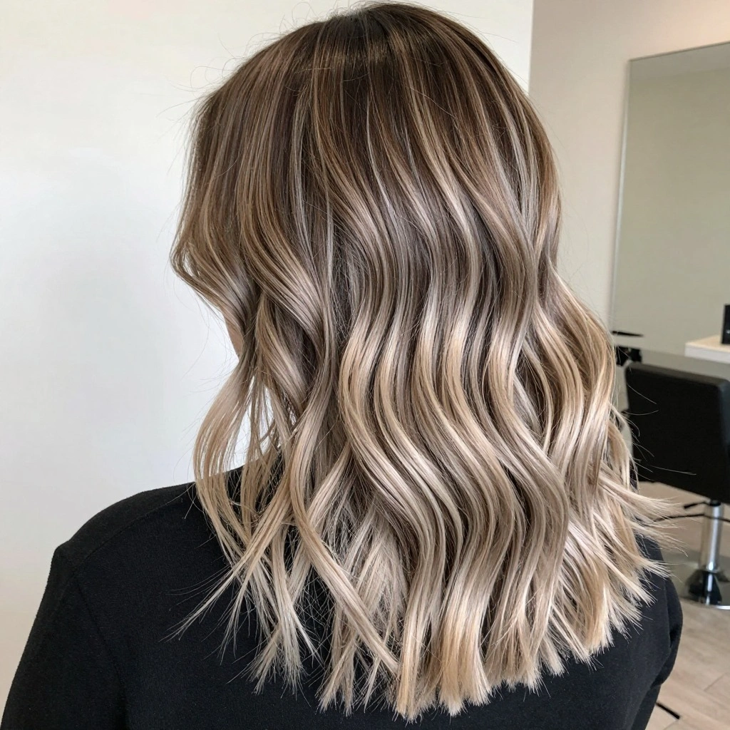 Classic Ash Blonde Balayage on Dark Brunette Hair
