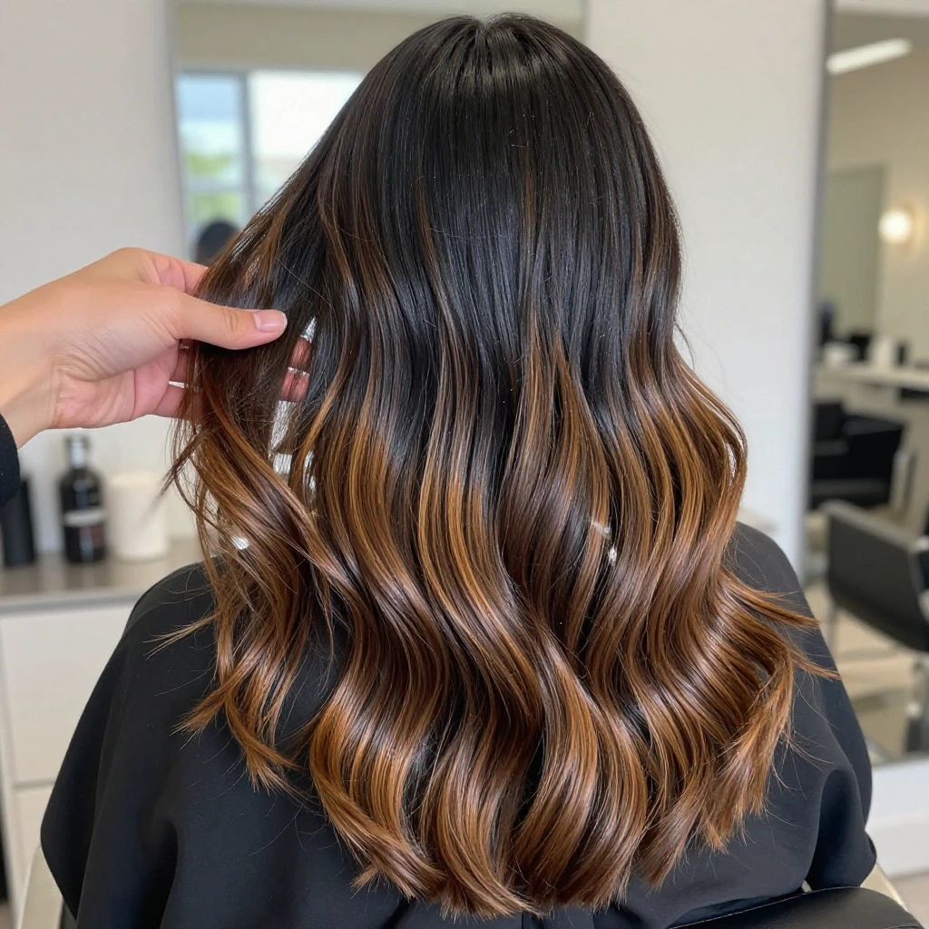 Classic Black to Caramel Balayage