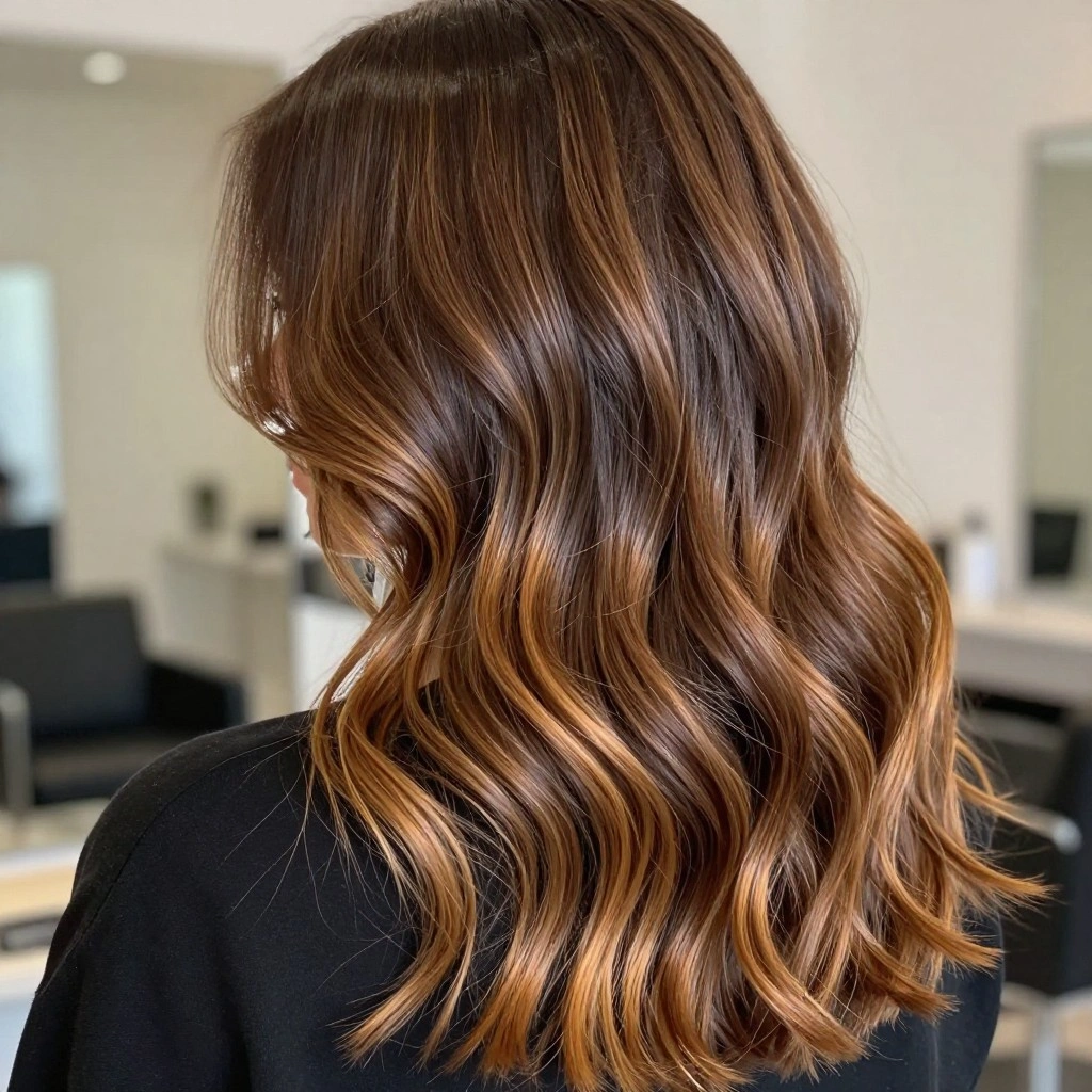 Classic Caramel Balayage on Brunette Hair