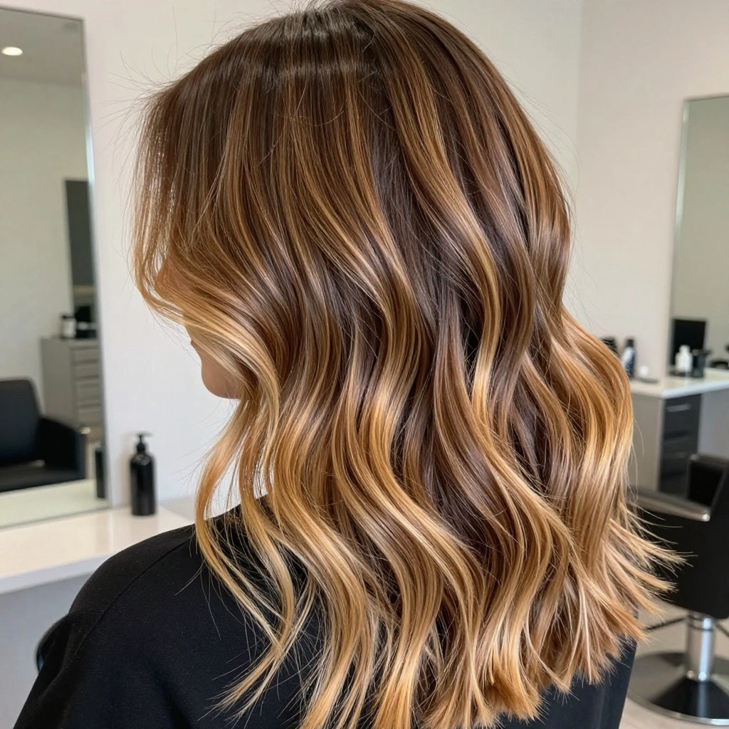 Classic Honey Blonde Balayage on Brunette Base