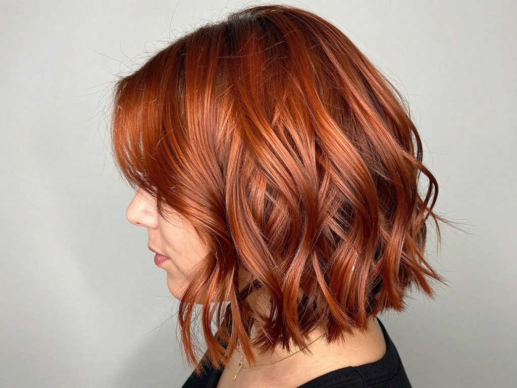 Copper Balayage Short Hair