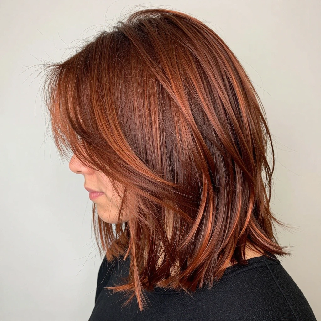 Copper Balayage with Choppy Layers