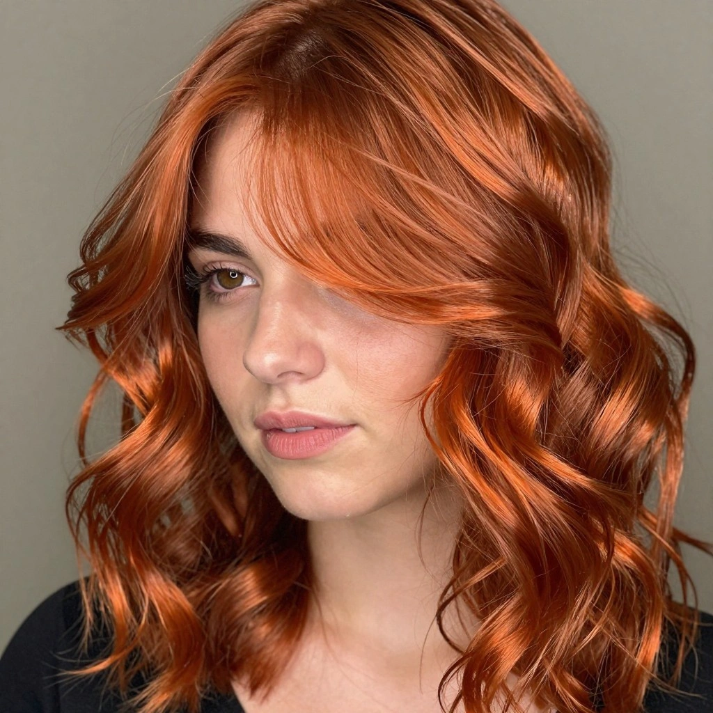 Copper Money Piece on Auburn Hair