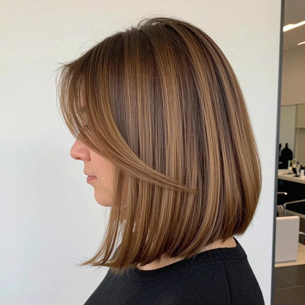 Dark Roots Balayage Bob