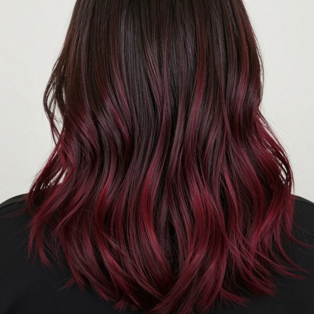 Deep Burgundy Balayage