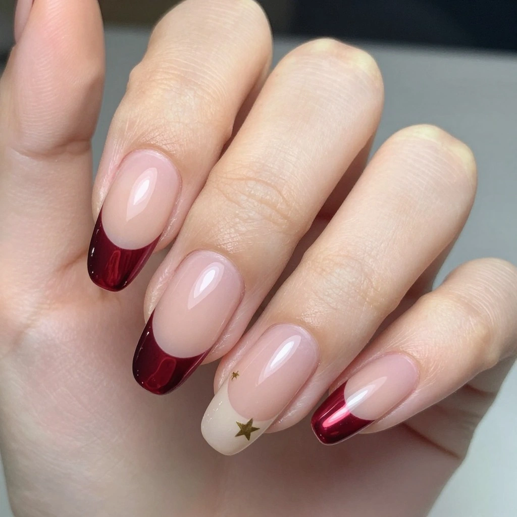 Deep Burgundy Mirror Chrome Tips