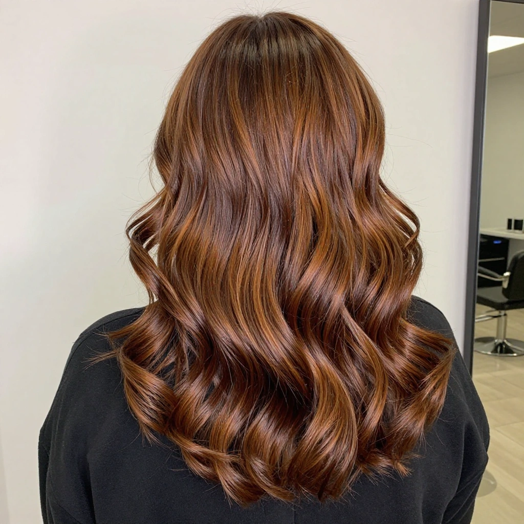 Dimensional Chestnut Balayage With Curls