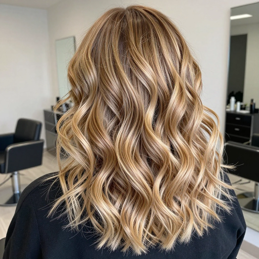 Dirty Blonde Balayage for Curly Hair