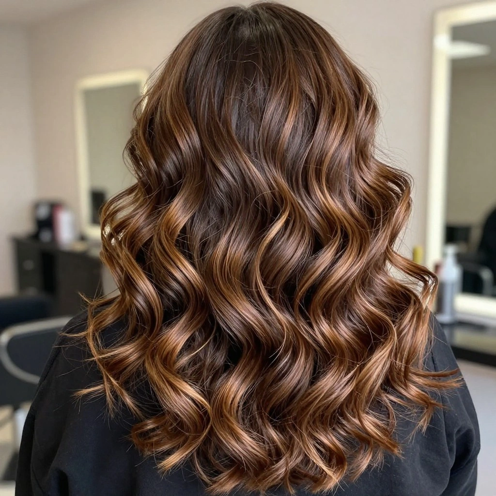 Espresso Balayage on Curly Hair