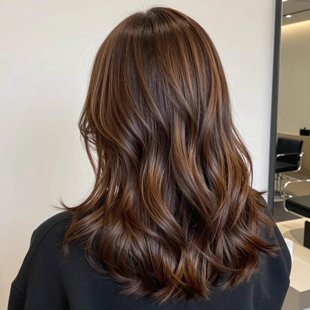 Espresso Balayage with Subtle Highlights for Natural Look