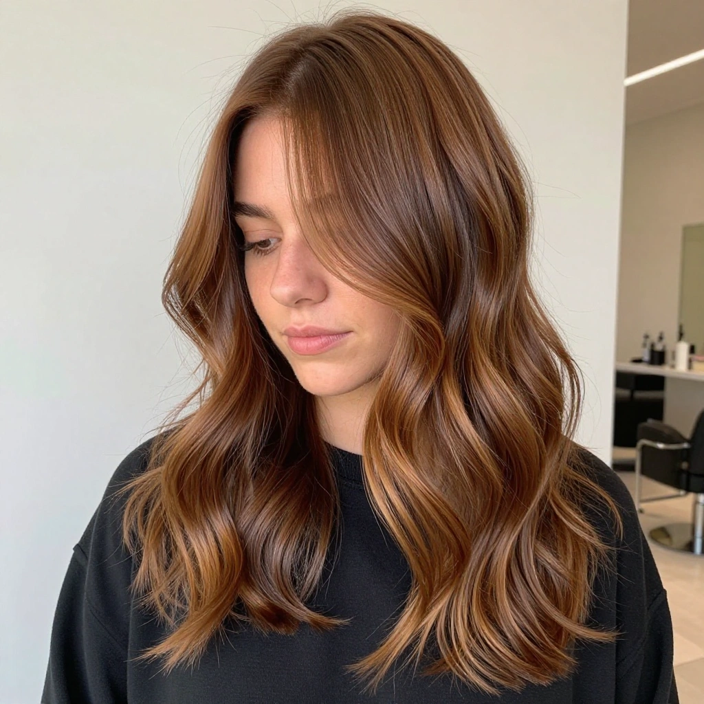 Face-Framing Caramel Partial Balayage